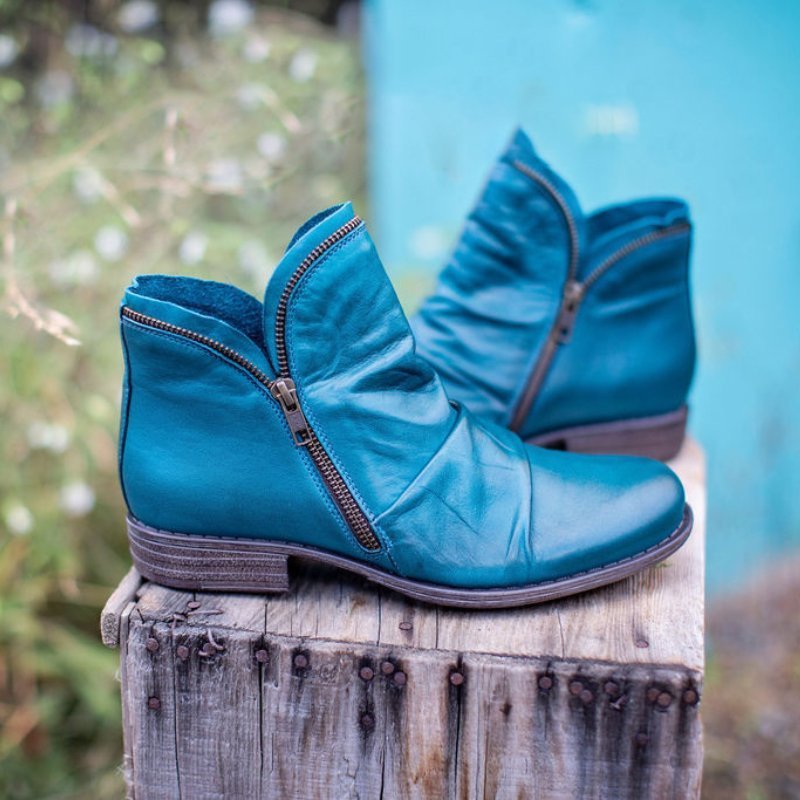 Gabriella - Leather Boots with Zip Fastening
